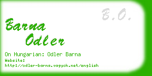 barna odler business card